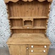 Antique English two-body buffet in solid pine (renovated)