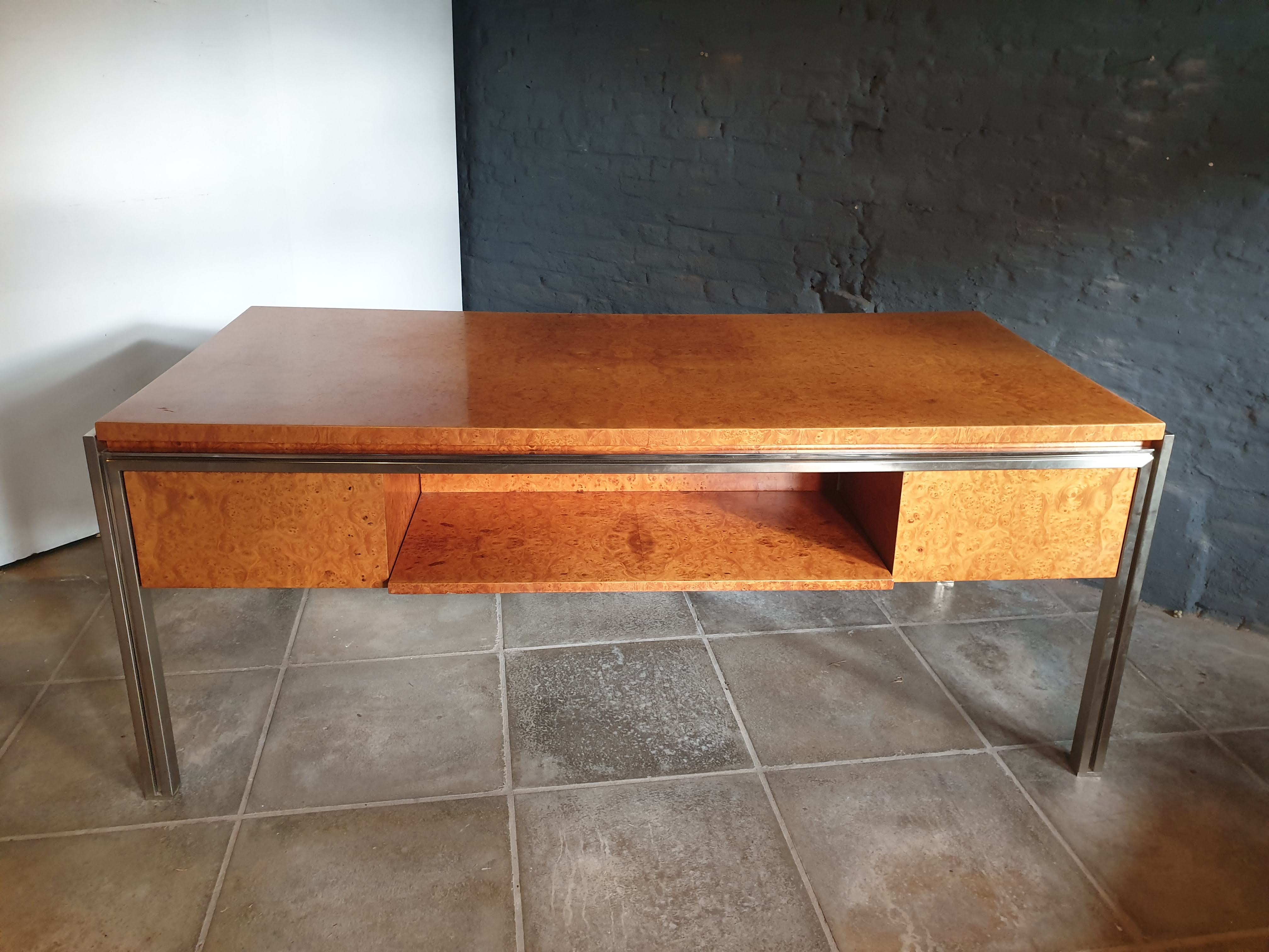 Large desk in burlwood