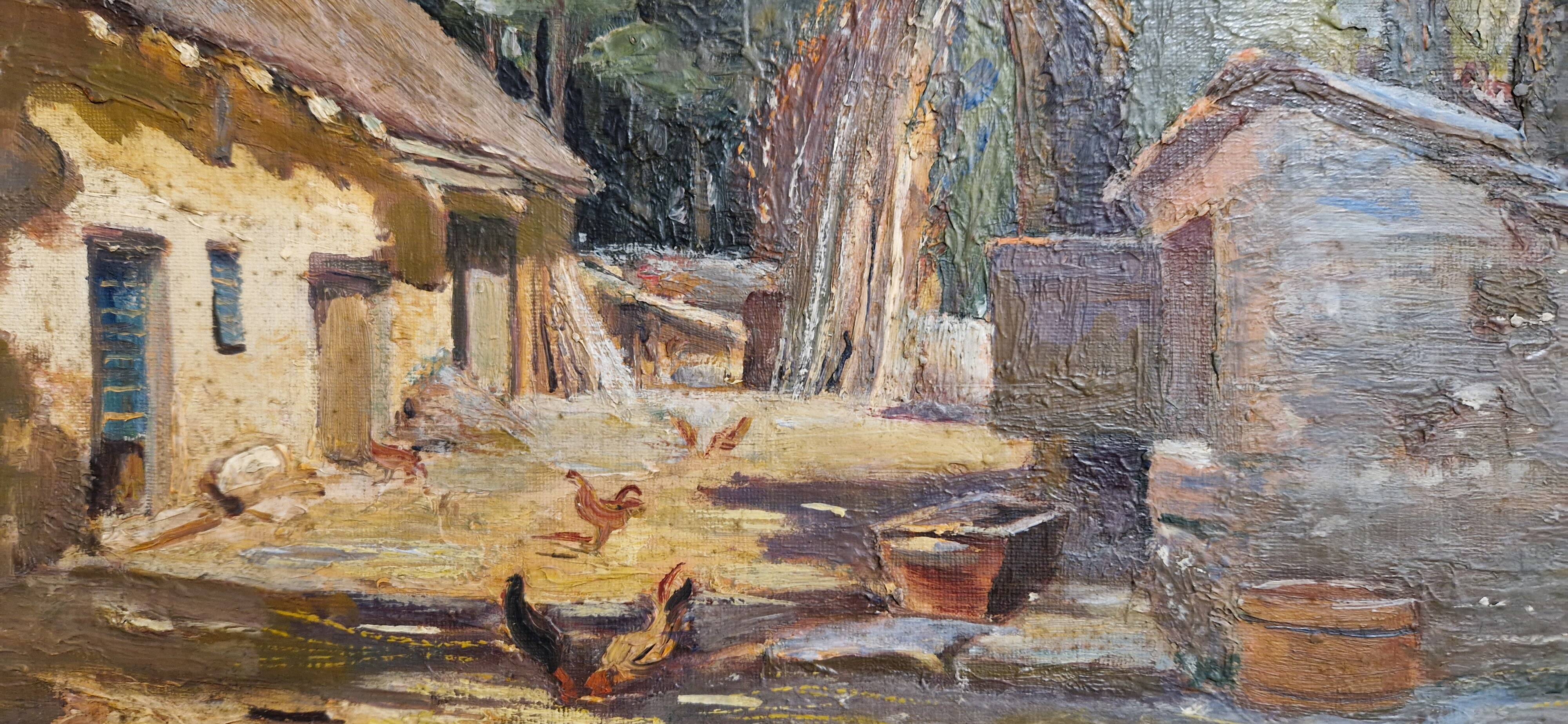 Sunny farmhouse painting