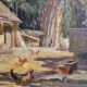 Sunny farmhouse painting