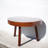 Wood coffee table, tripod table, thick wood table, living room table, brutalist, design, furniture