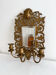 Applique miroir biseauté en bronze doré 3 bougeoirs