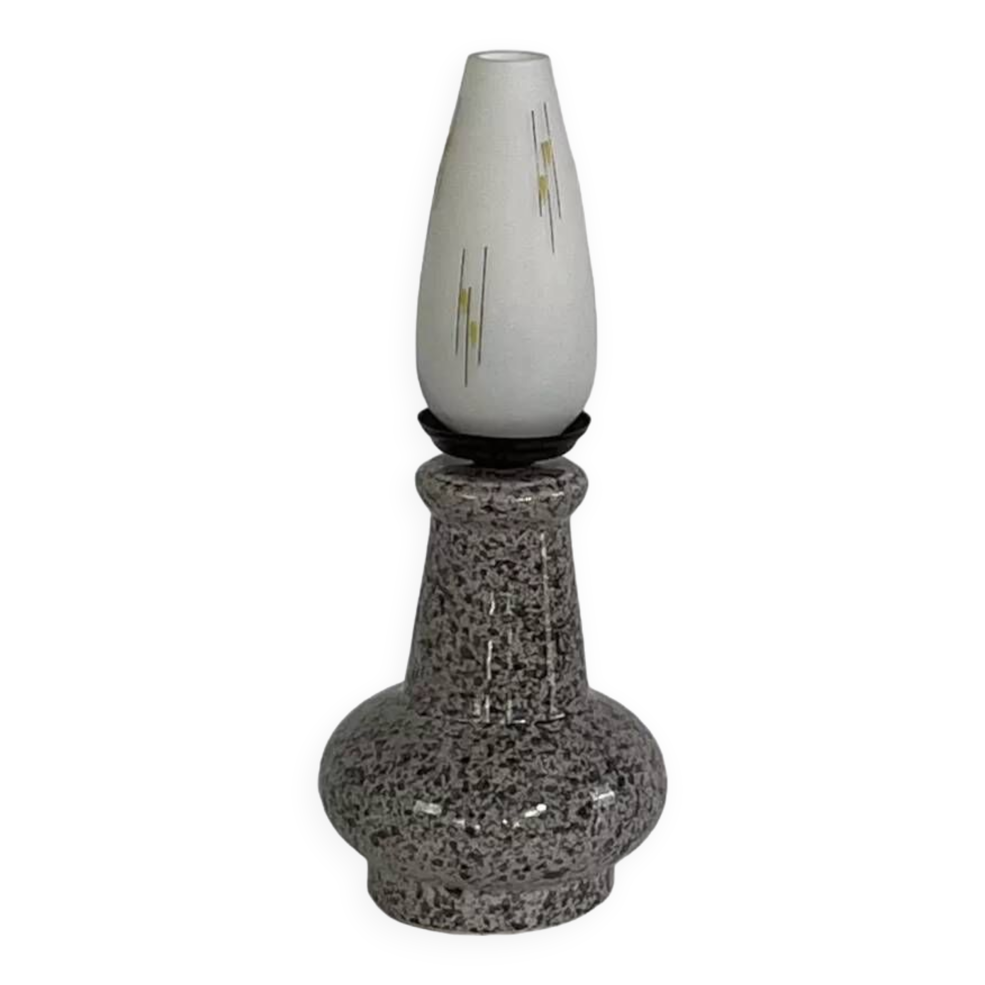 Vintage ceramic and opaline lamp