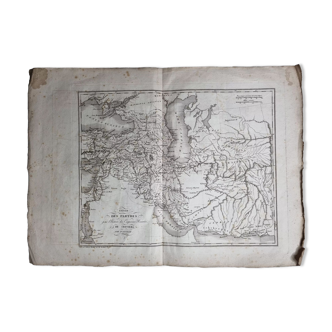 Carte de l'empire des Parthes extraite de l'Atlas des l'histoire des empereurs de 1819, 48 x 34 cm