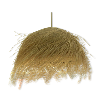 Suspension en paille de palmier lustre bohème fibre végétale