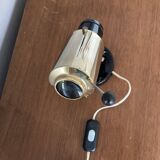 Vintage Zodiac wall lamp for Lita two-tone in black metal and brass 1950s