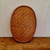 Vintage woven bamboo tray