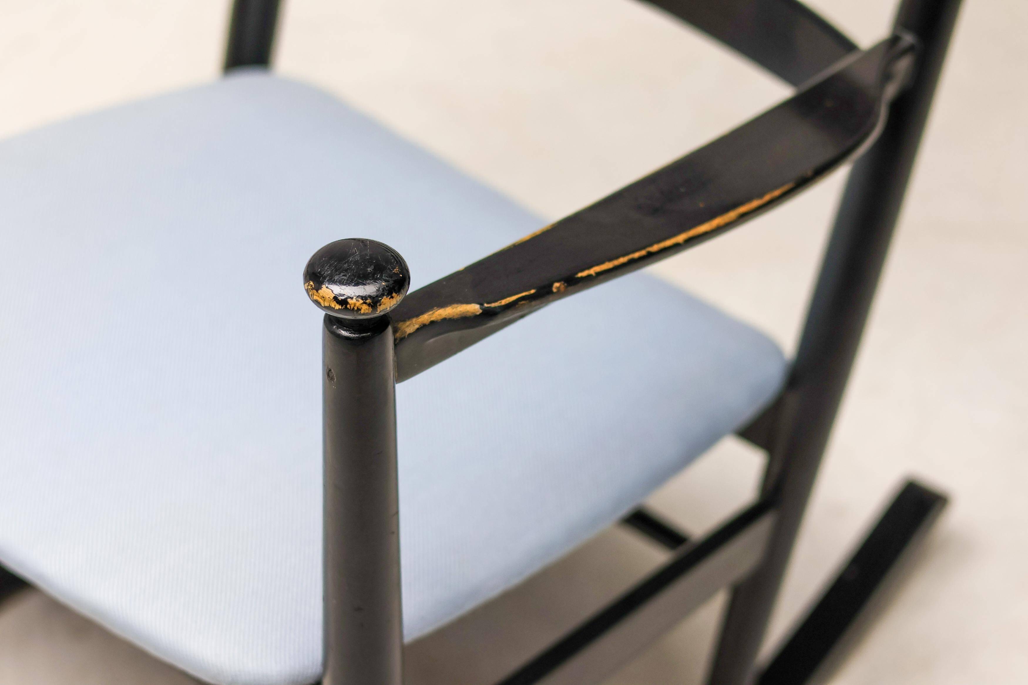 Black beech rocking chair by Niels Eilersen, Denmark, 1960s