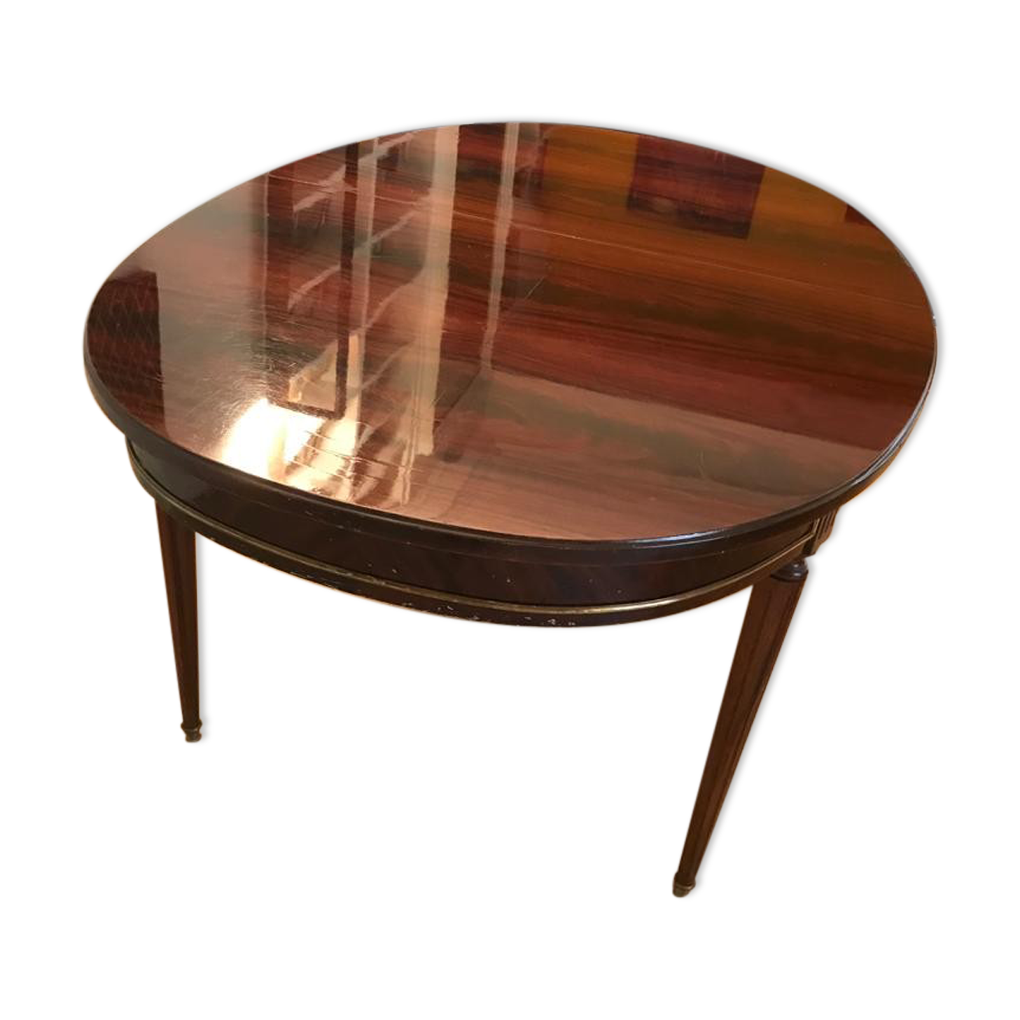 Louis XVI oval table in mahogany, 2 extensions