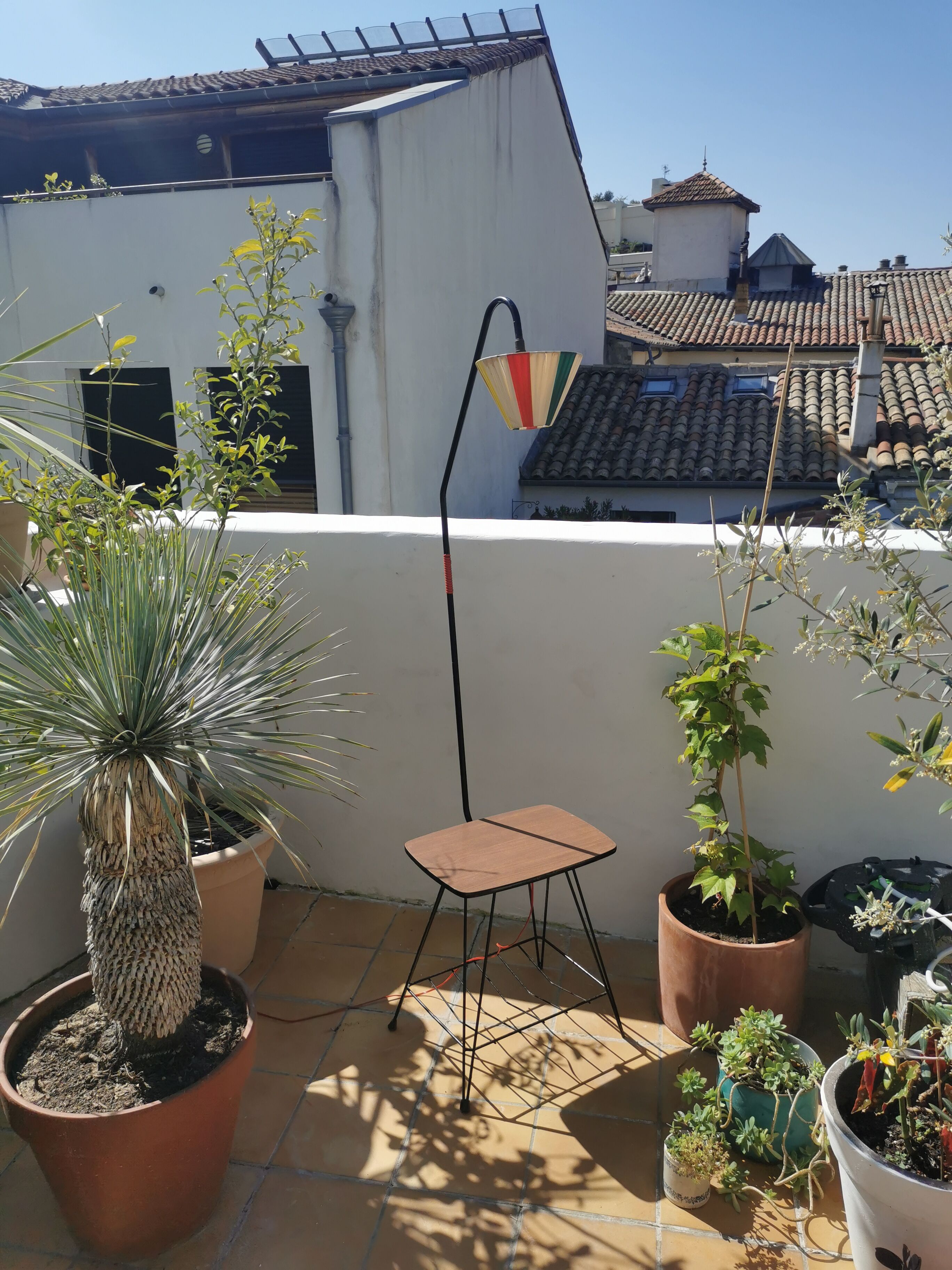 Vintage floor lamp geometric tube