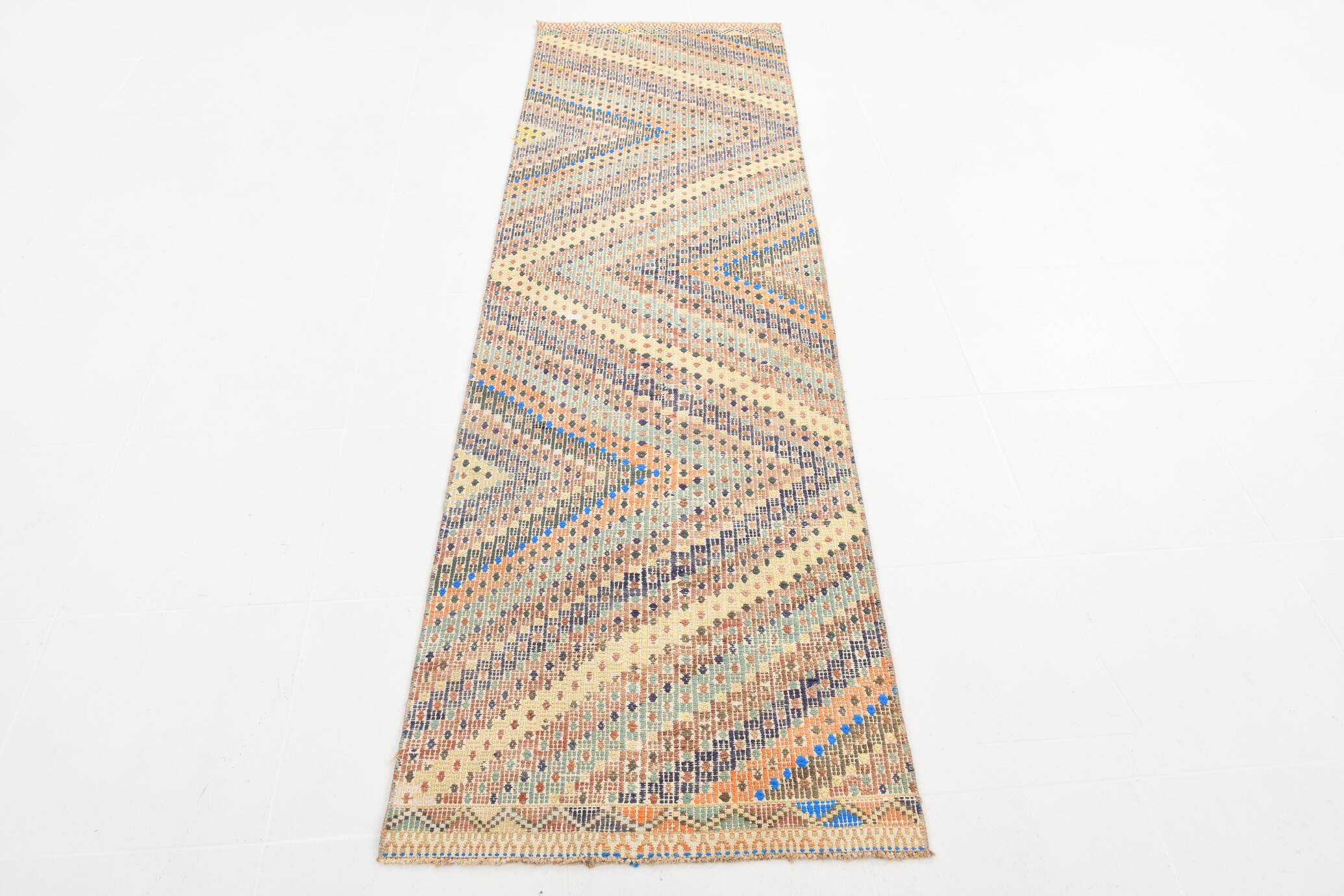 Tapis de couloir Kilim scandinave 2x8, 73x255Cm