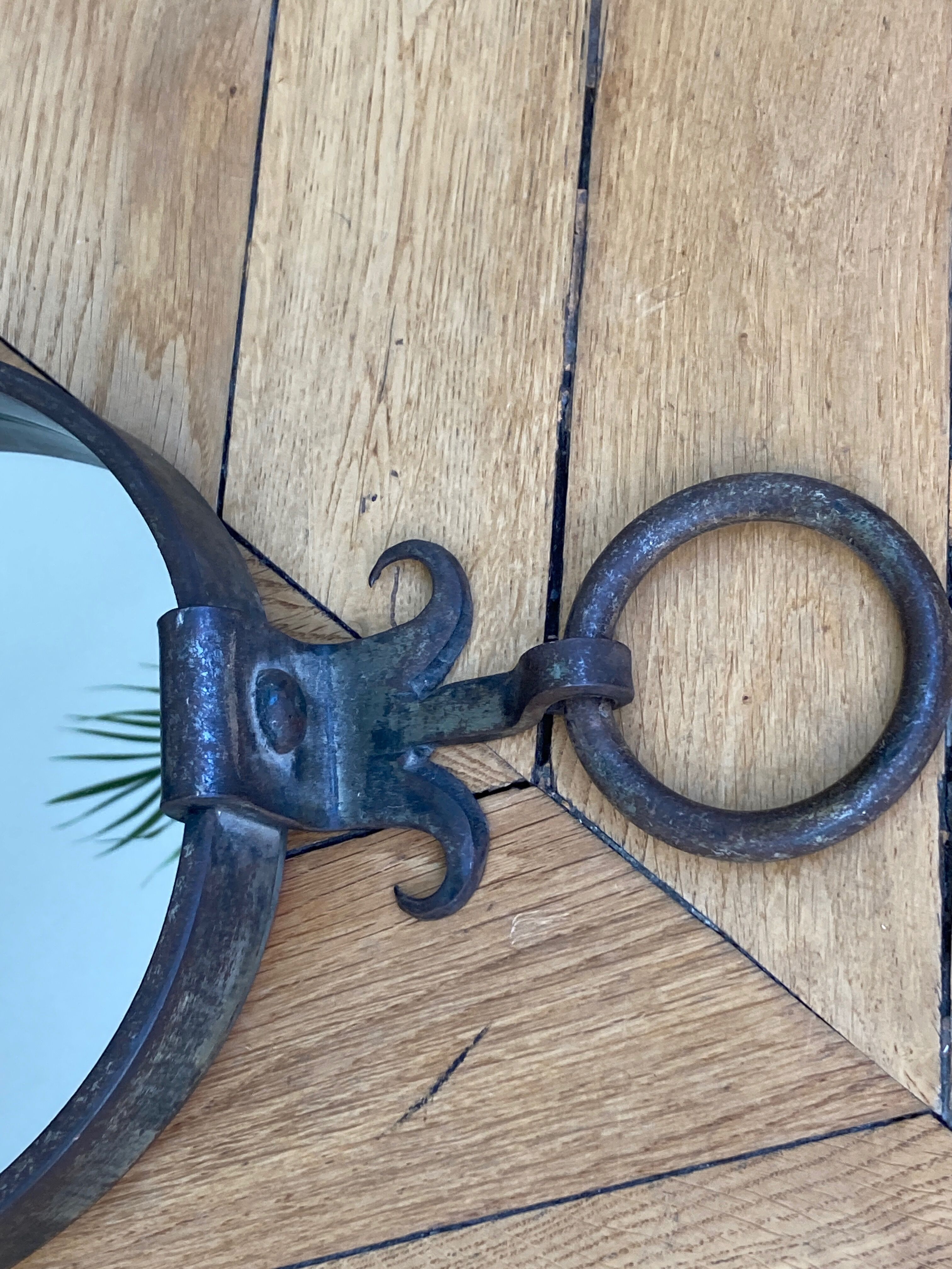 Brutally wrought iron vintage mirror