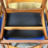 4 chaises danoises en teck et tissu bleu