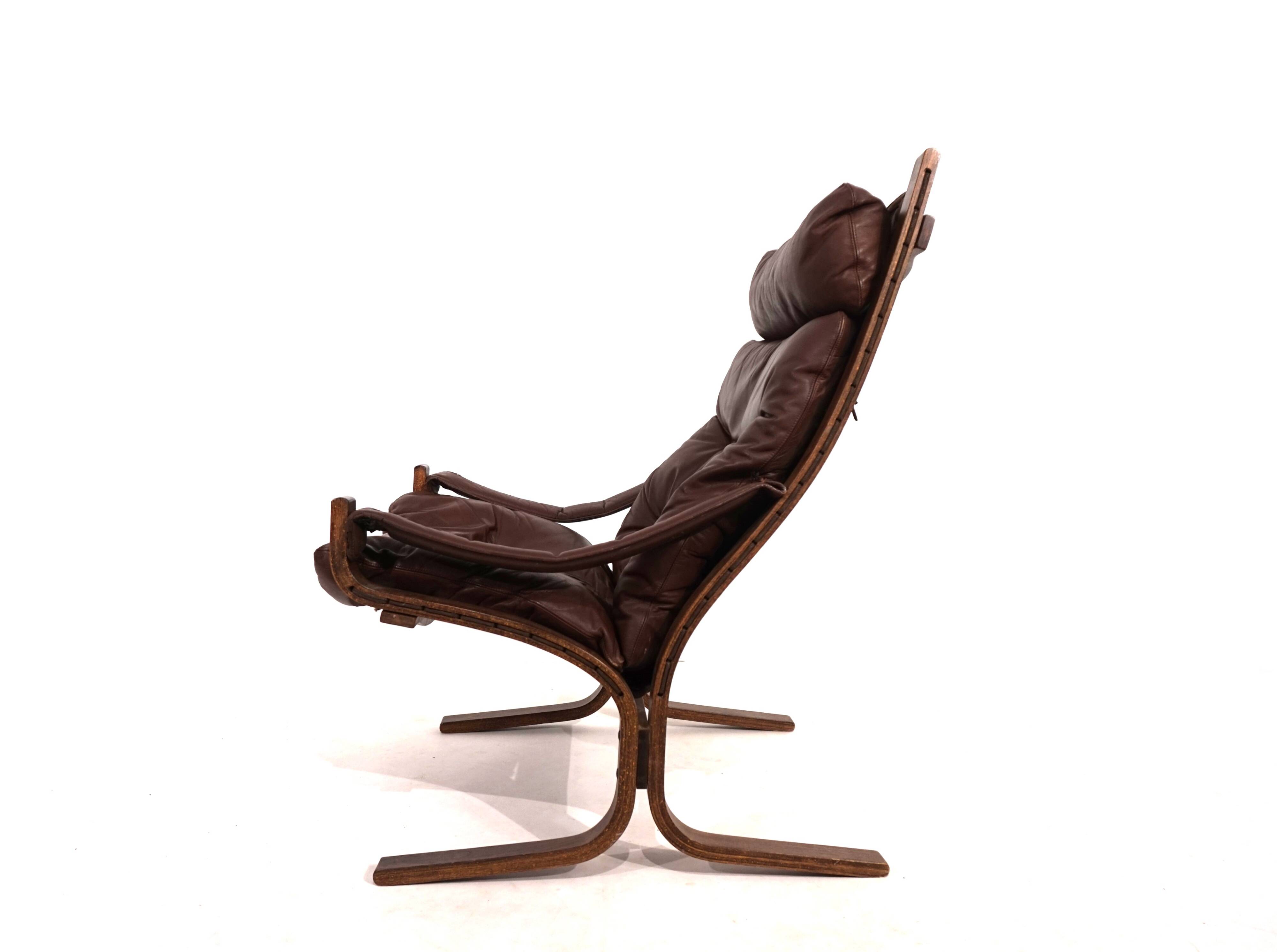 Westnofa Siesta leather lounge chair by Ingmar Relling, 1960