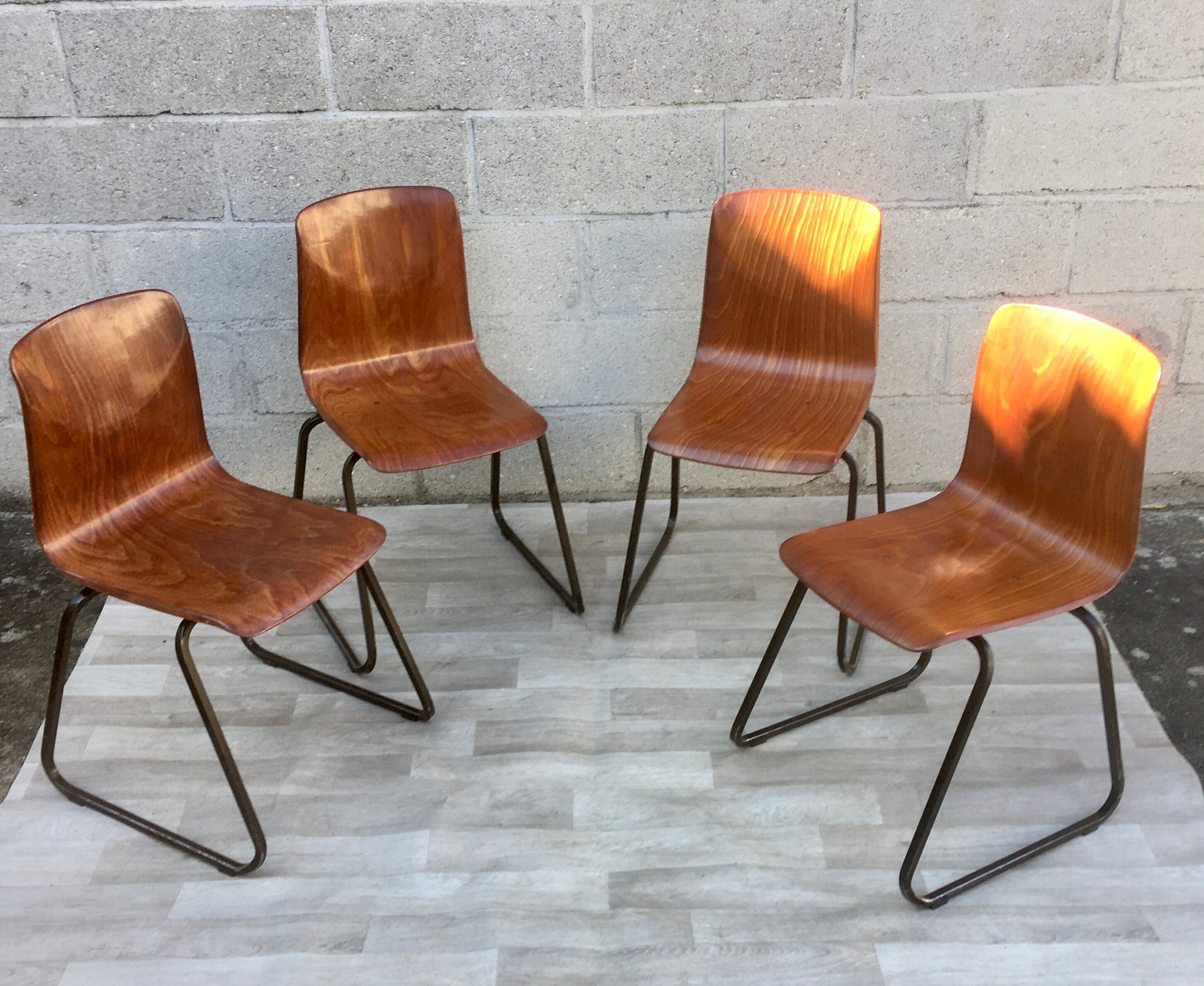 Set of 4 chairs Galvanitas S23 oak