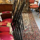 Set of 4 folding garden chairs in wrought iron and riveted, 19th century, Napoleon model.