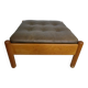 Repose-pieds danois en teck avec coussin en cuir, années 1970