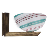 Rare Murano Glass and Brass Wall Light by Dino Martens for Aureliano Toso, Italy