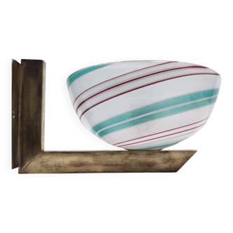 Rare Murano Glass and Brass Wall Light by Dino Martens for Aureliano Toso, Italy