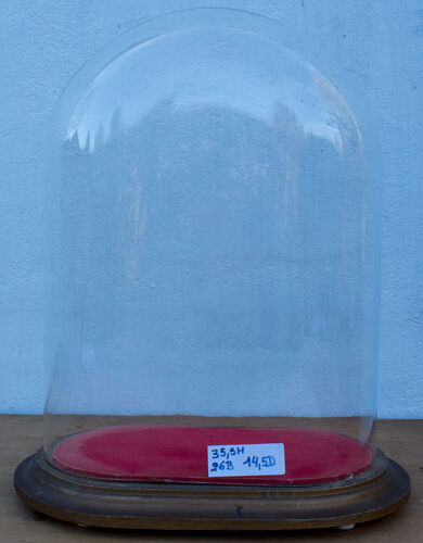 Old oval glass globe 35.5 cm high