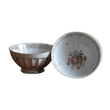 2 French JW porcelain milk coffee bowls