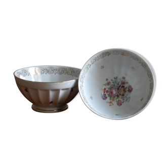 Set de 2 bols à café au lait en porcelaine JW française