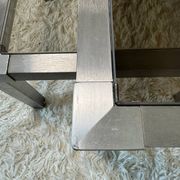 Table basse acier brossé design années 70 et gigognes