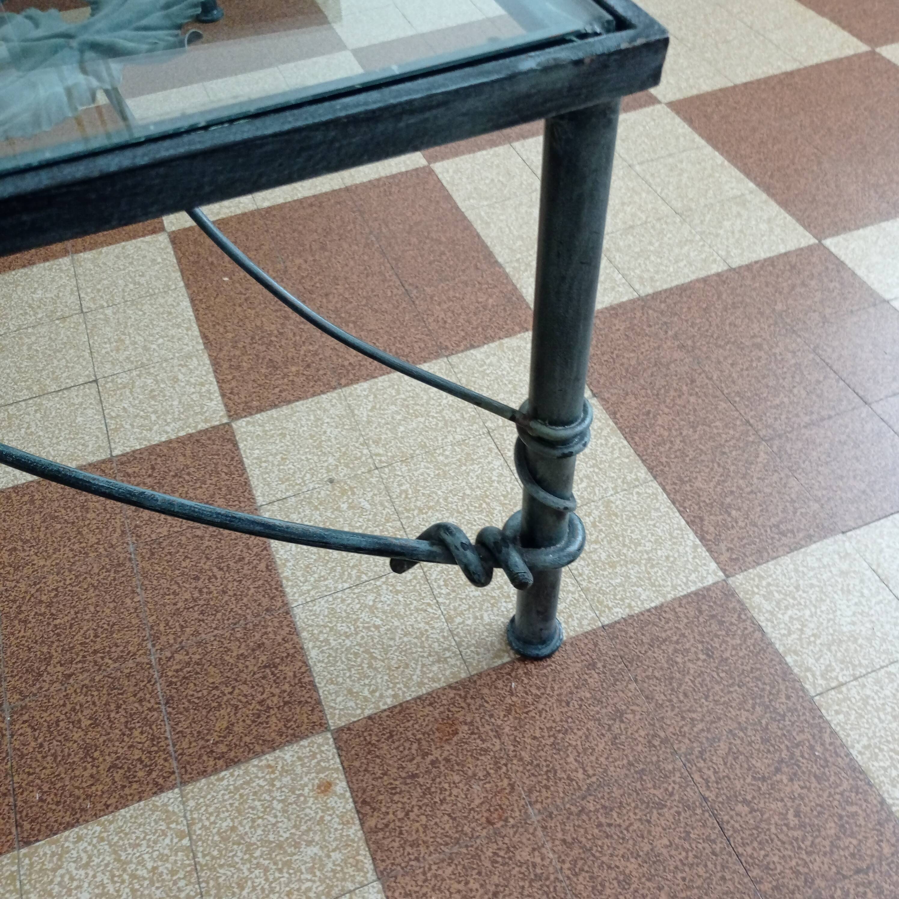 Wrought iron coffee table structure