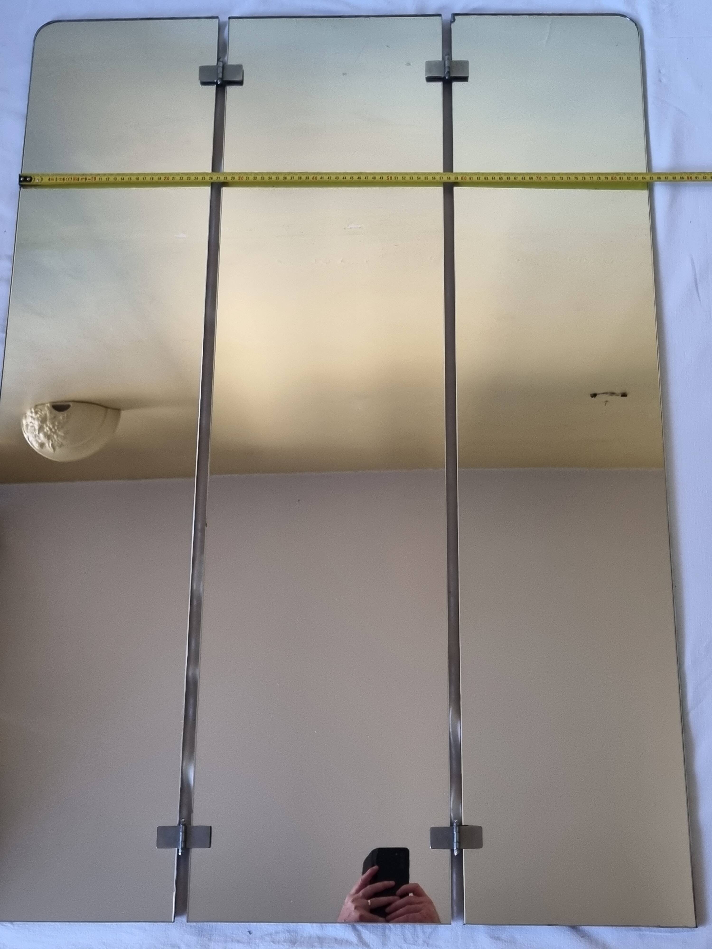 Folding triptych wall mirror, 1960s, 120 x 85 cm