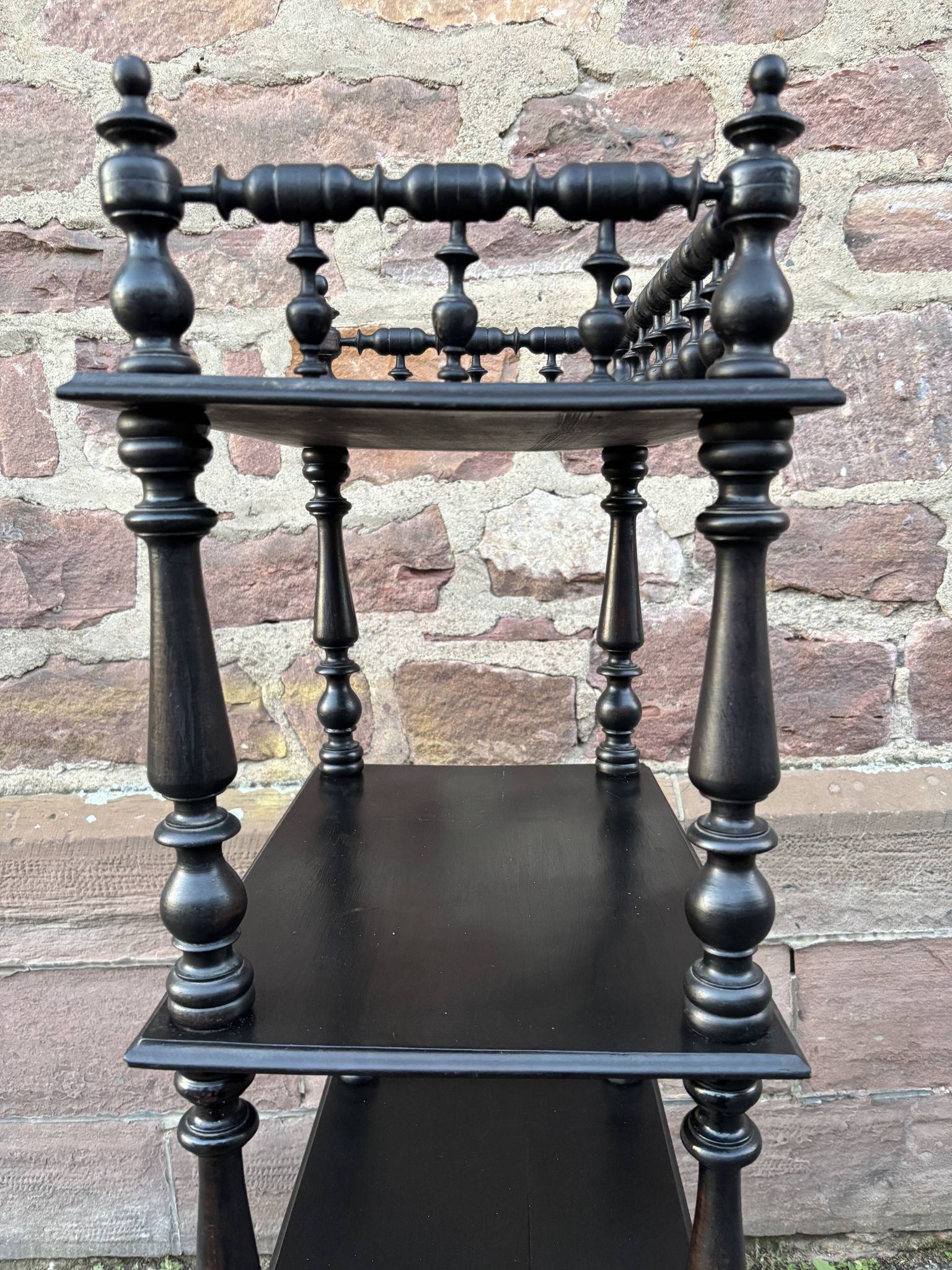 Napoleon III style blackened wood bookcase