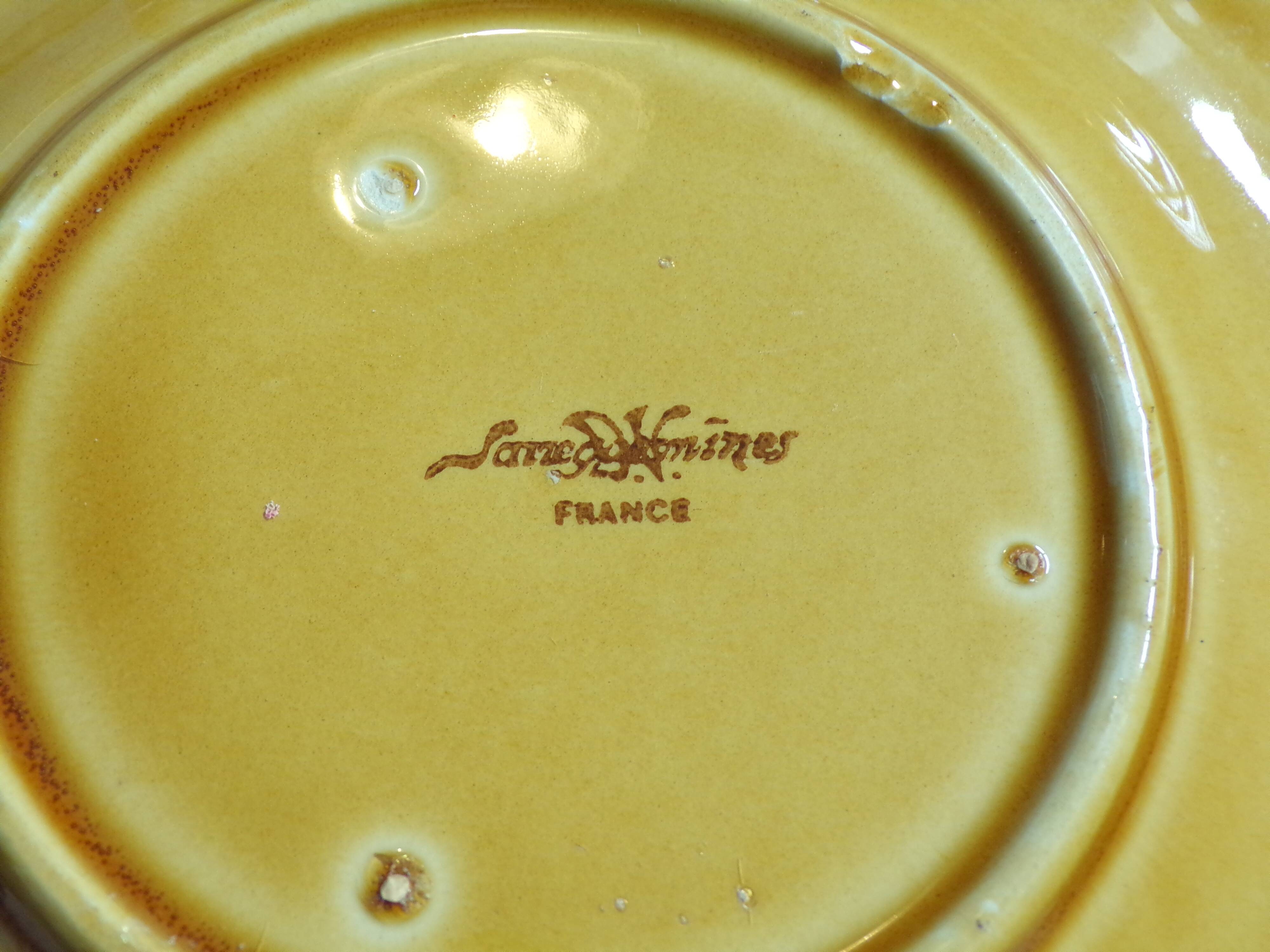 6 assiettes barbotine fuits Sarreguemines