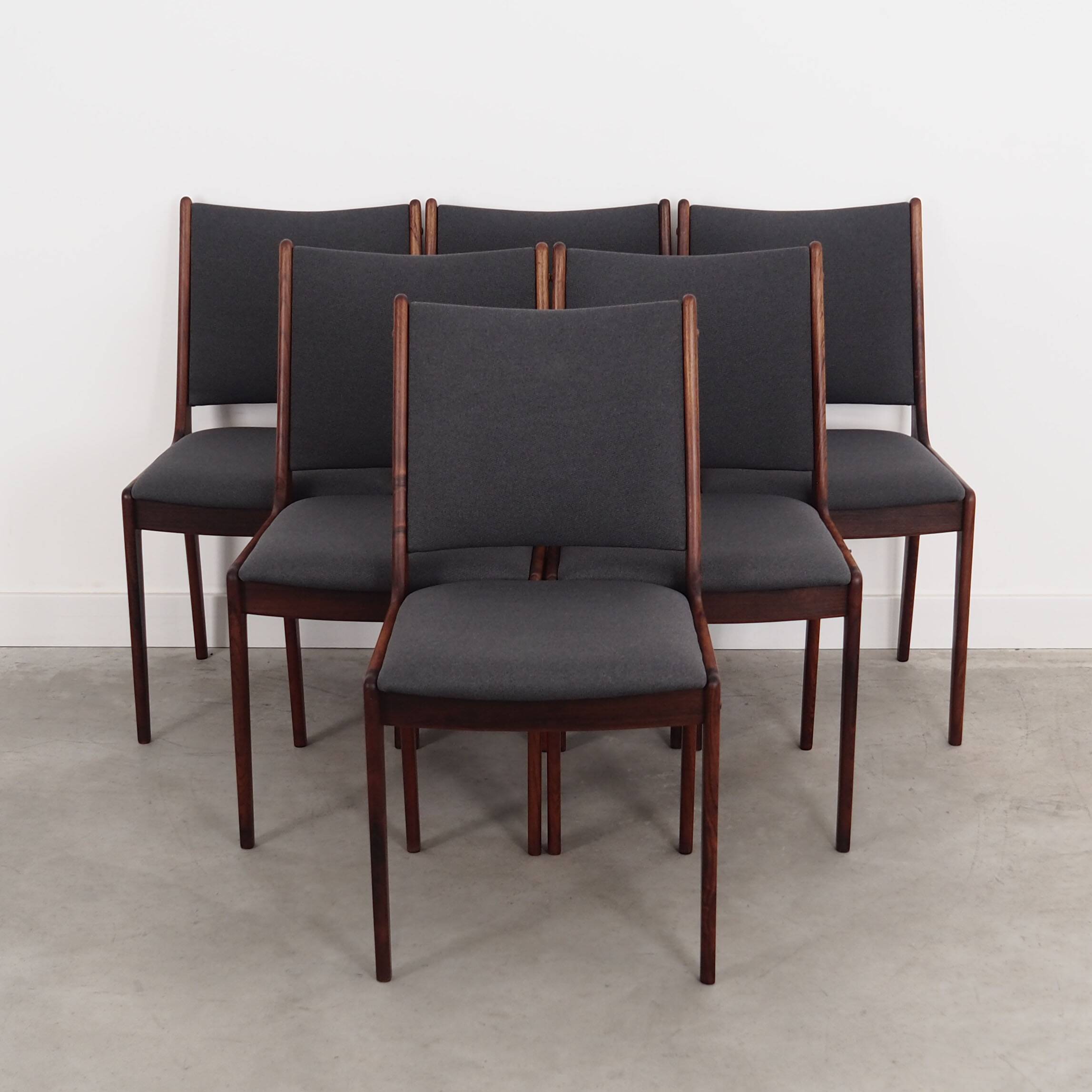 Set of six rosewood chairs, Danish design, 1960s, designer: Johannes Andersen
