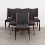 Ensemble de six chaises en palissandre, design danois, années 1960, designer : Johannes Andersen