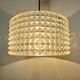 Clear plastic pendant light, diamond point shape, 70s