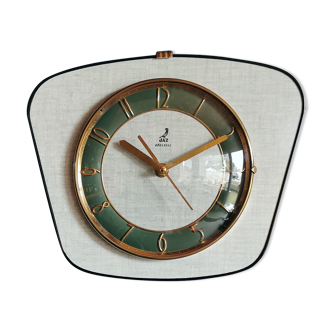 Vintage formica clock silent rectangular wall clock "Jaz green"