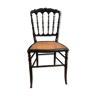 Chaise cannée en bois tourné et noirci