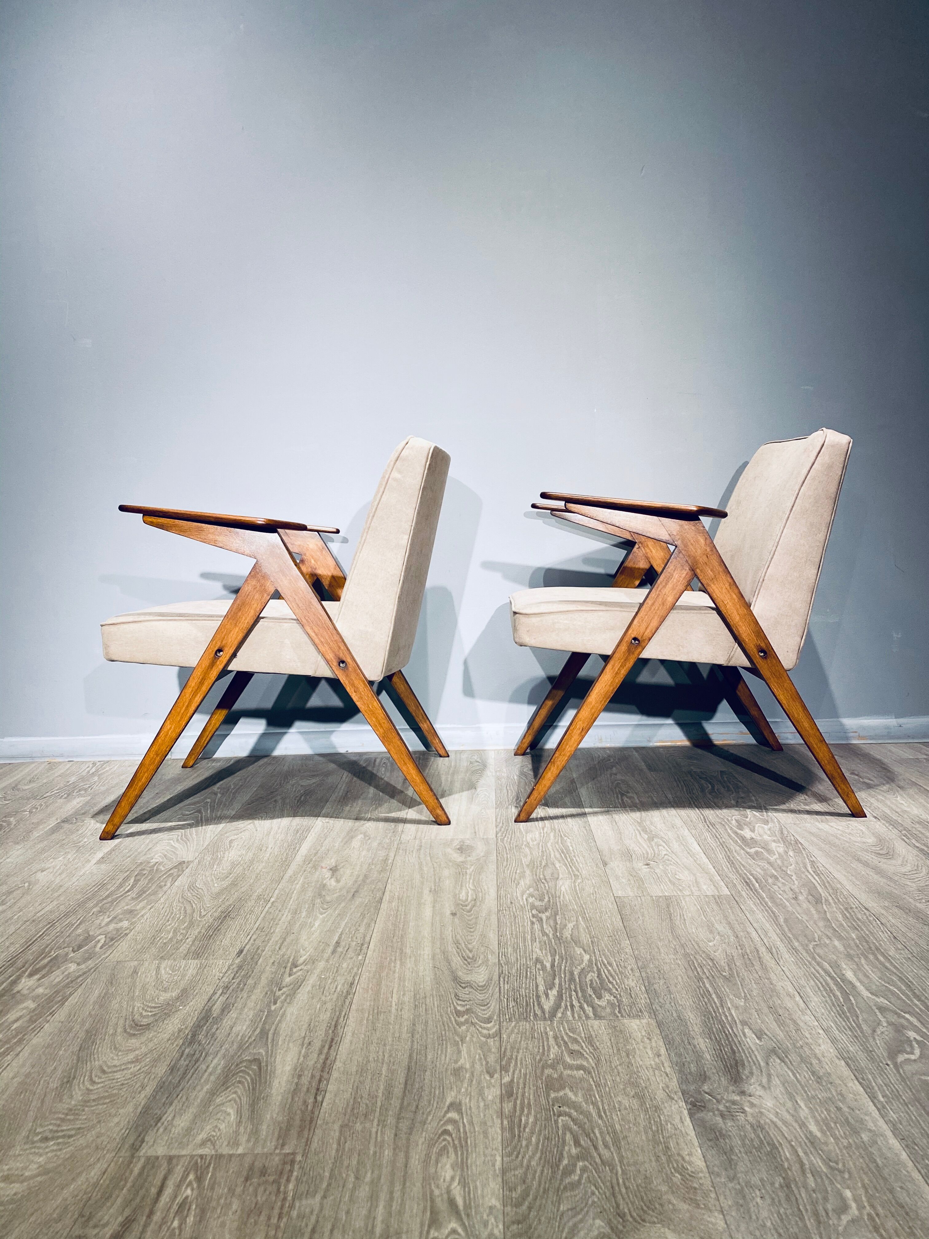 Pair of armchairs "Bunny" Proj. Józef Chierowski "Bunny" 1960'