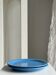 Set of 2 sky blue plates, one slotted