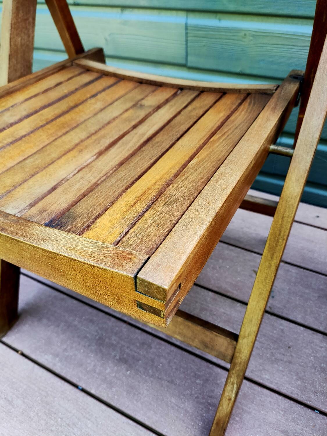 Ensemble de 3 chaises pliantes en hêtre