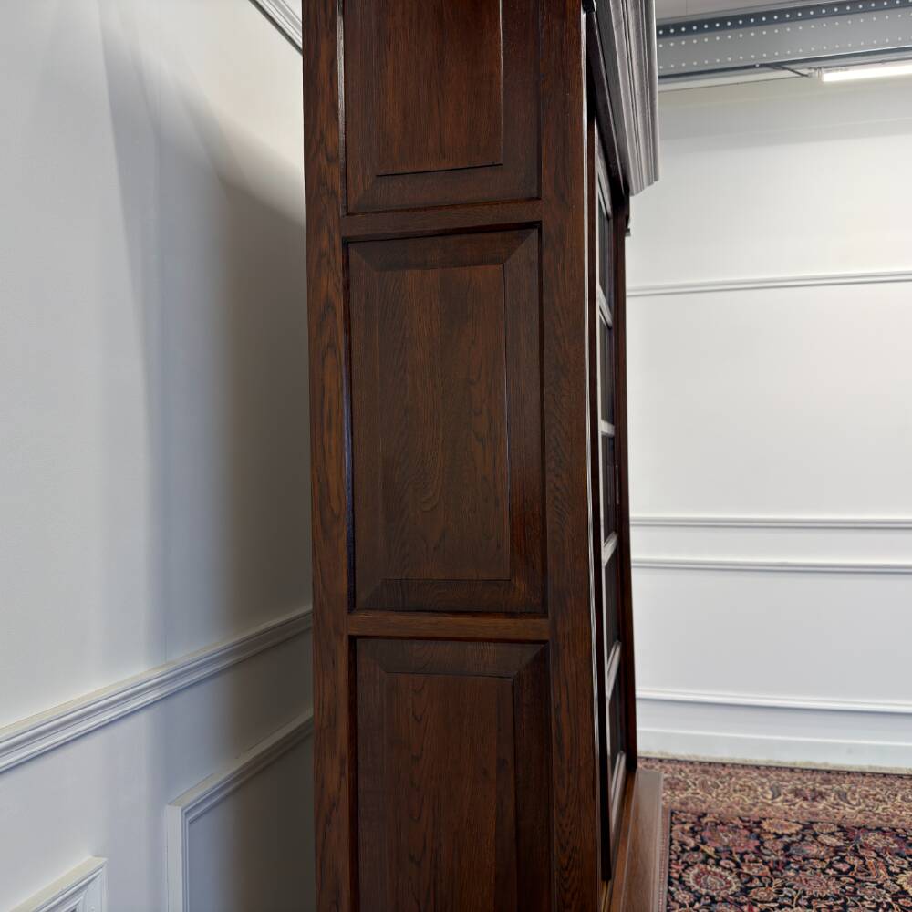 Classic English Bookcase with Glass Sliding Doors