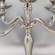 1950s Stunning Candelabra for Five Candles in Stainless Steel. Handmade. Made in Italy