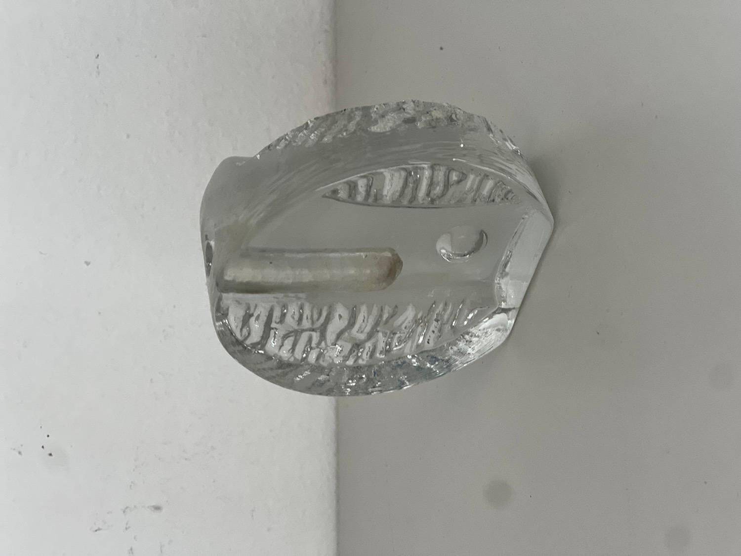 Sculptural Flower holder in Clear Glass , very decorative & unusual