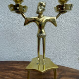 Pair of tripod candlesticks late XIX