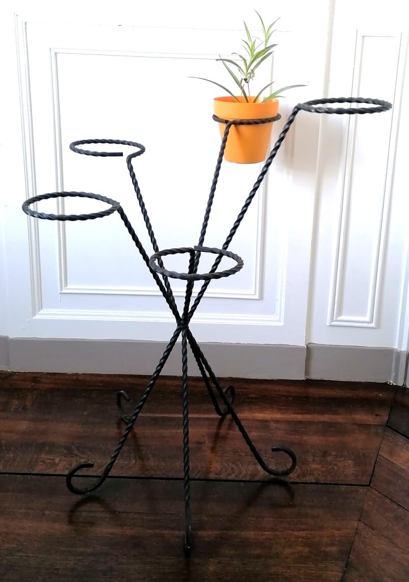 Wrought iron plant holder 1950s