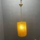 Ensemble de 2 suspensions lumineuses en verre de Murano vert olive en forme de fleur
