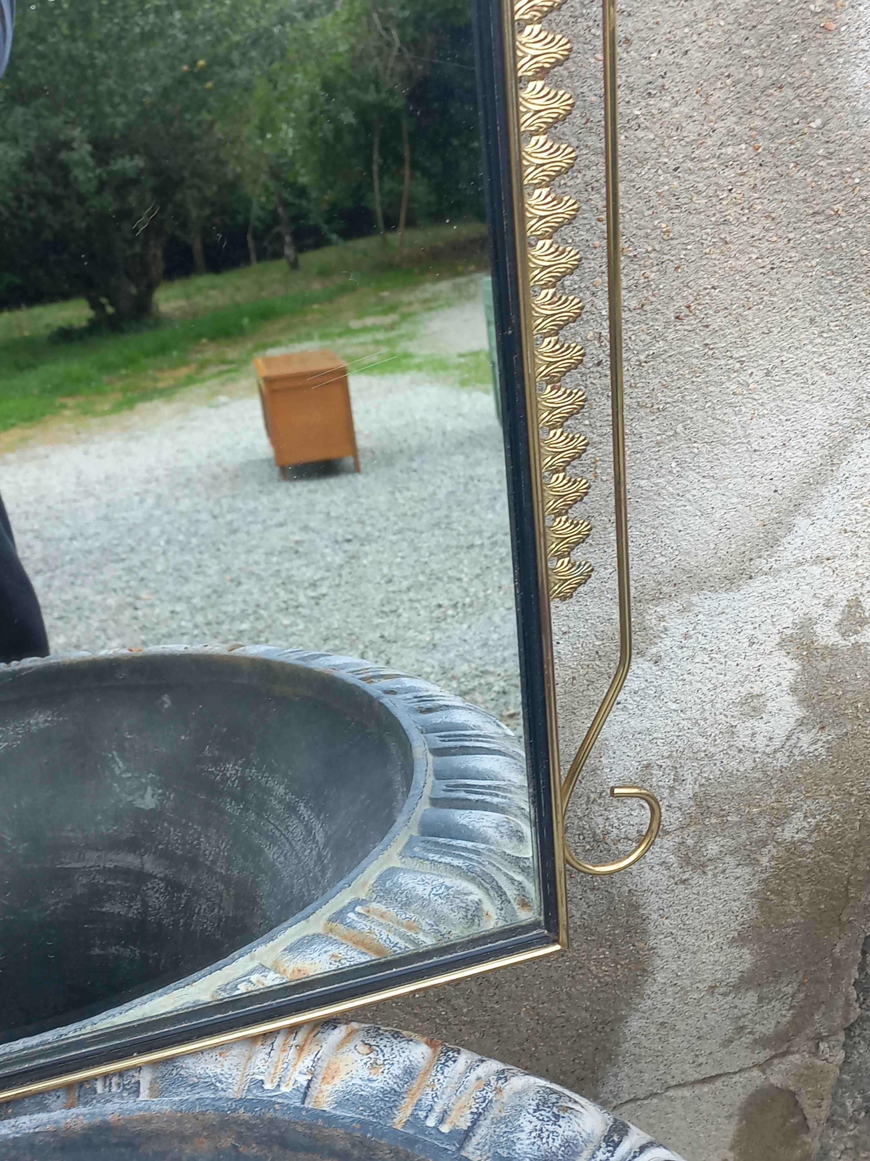 Vintage 1950s neoclassical style gold metal mirror