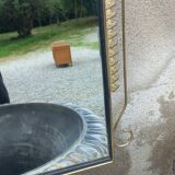 Vintage 1950s neoclassical style gold metal mirror