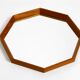 Very nice 1960s octagonal teak wall mirror | 45cm