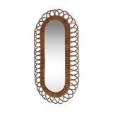 Rattan mirror 1950 - 74 x 37 cm