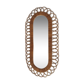 Rattan mirror 1950 - 74 x 37 cm